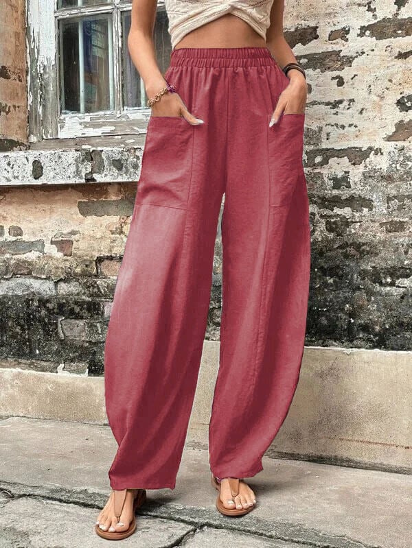 Salomee | Wide Leg Elastic Waist Casual Trousers