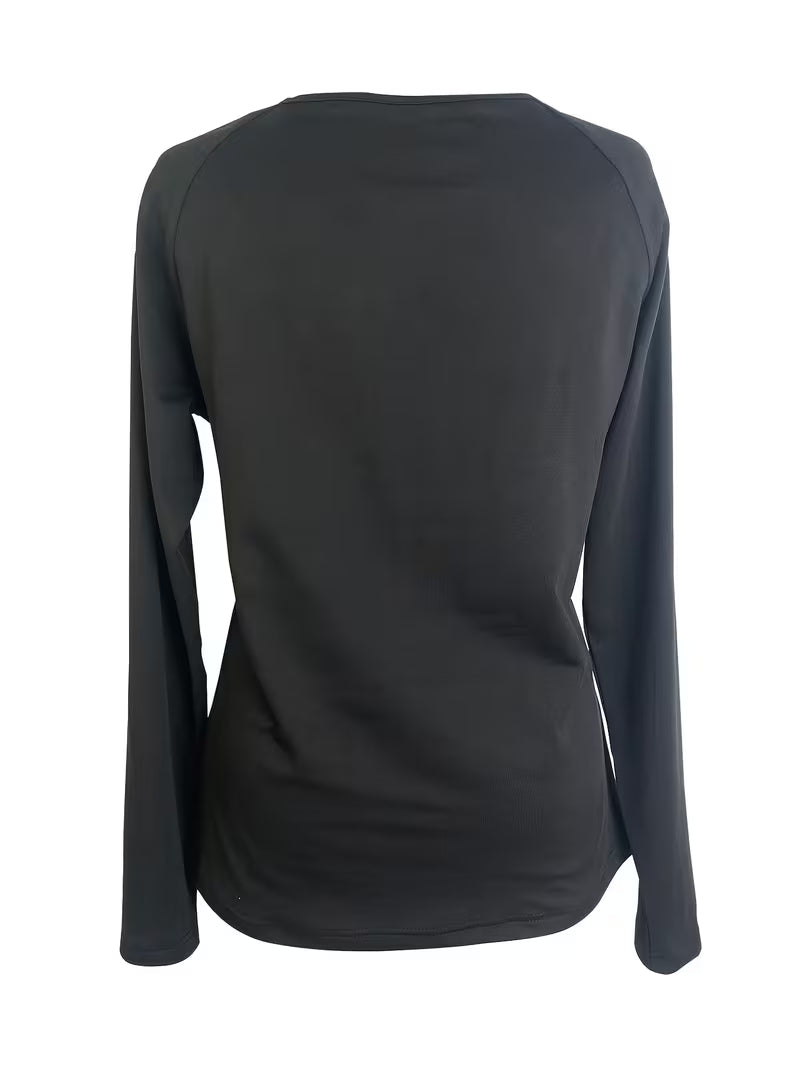 Mesha | Long Sleeve Mesh V Neck Top