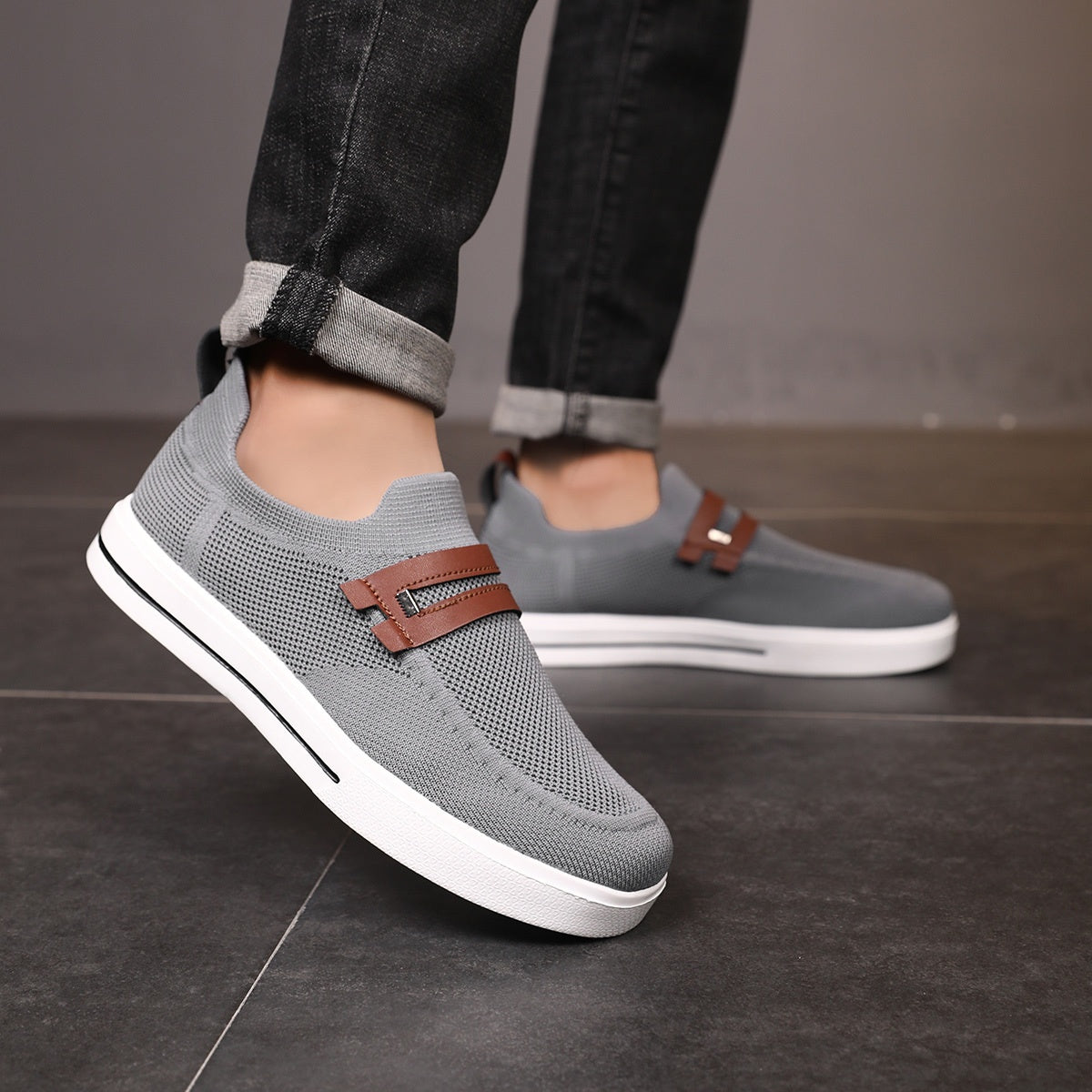Reina | Mens Knit Slip-On Trainers