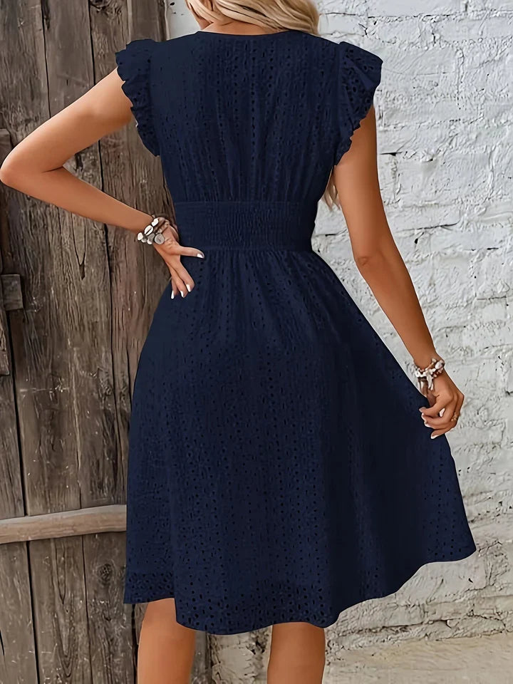 Tsami | Broderie V-Neck Midi Summer Dress