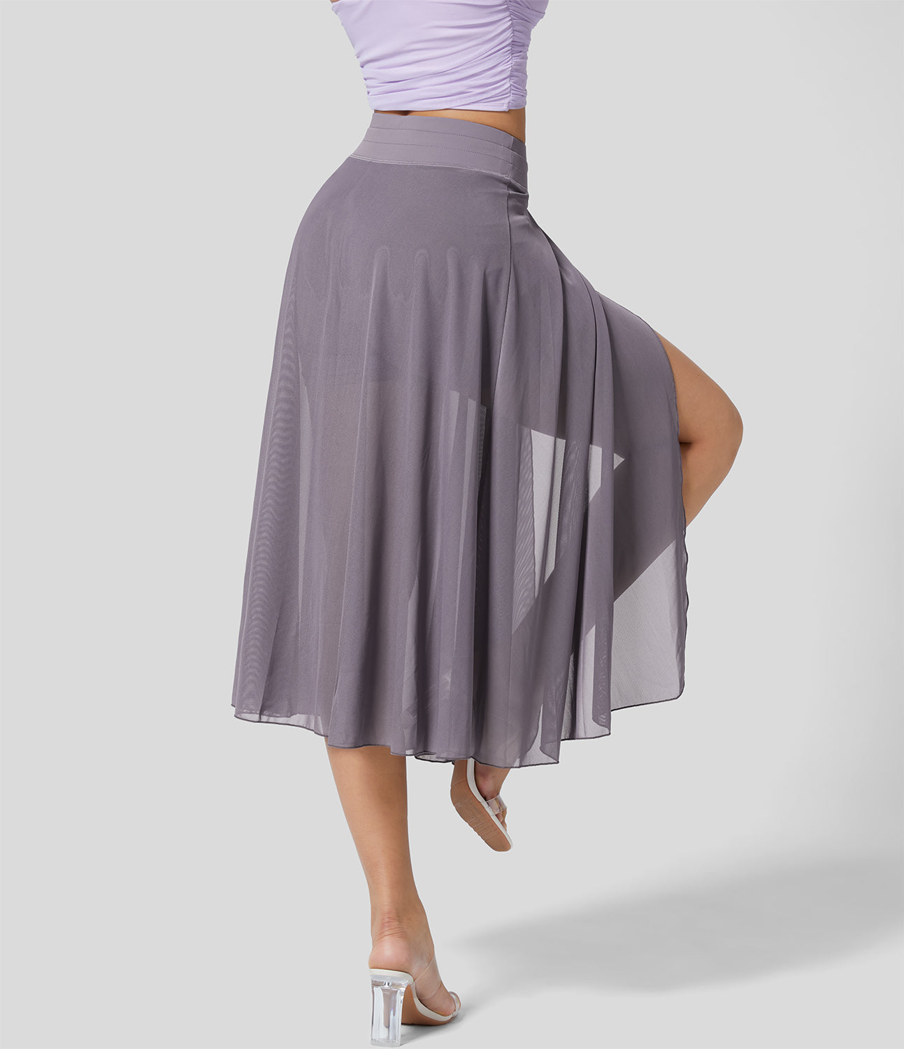 Eliara - High Waisted 2 In 1 Wrap Skirt Shorts
