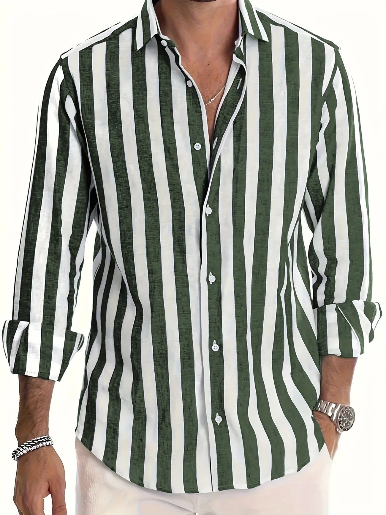 George | Long Sleeve Striped Button Shirt