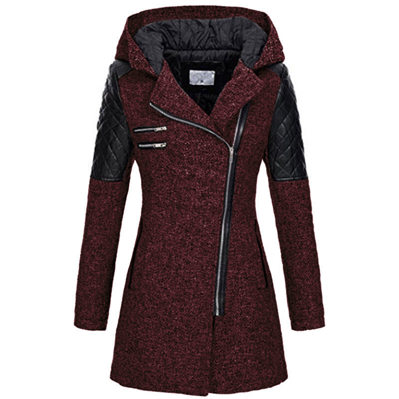 Eszter | Hooded Asymmetric Zip Longline Coat