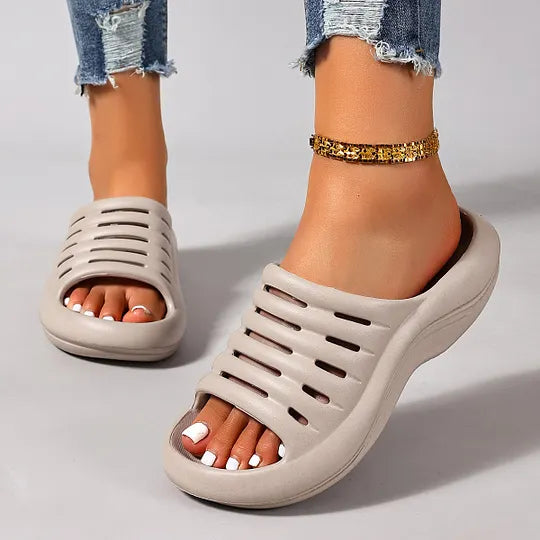 Aizada | Ventilated Platform Slide Sandals