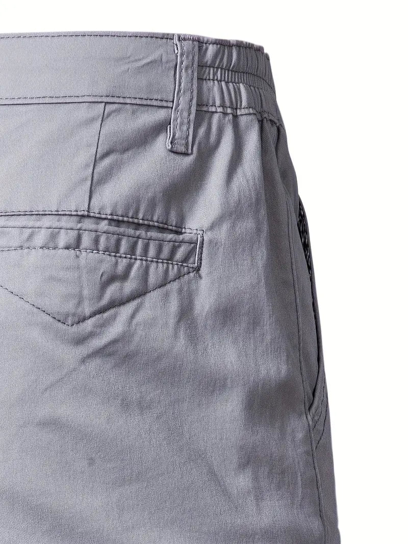 Baird - Casual Elastic Waist Pocket Shorts