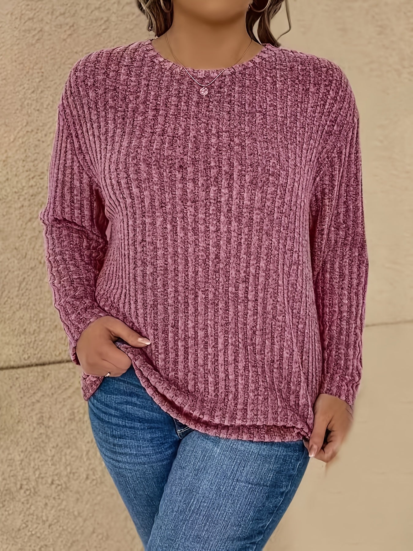 Katiya | Sweater with Textured Ribbed Relaxed Fit