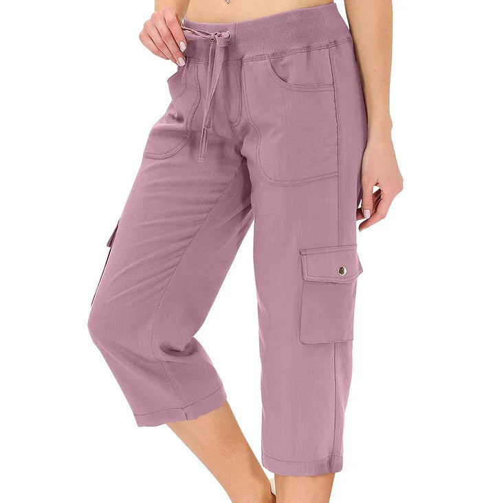 Mileni | Drawstring Cargo Cropped Trousers