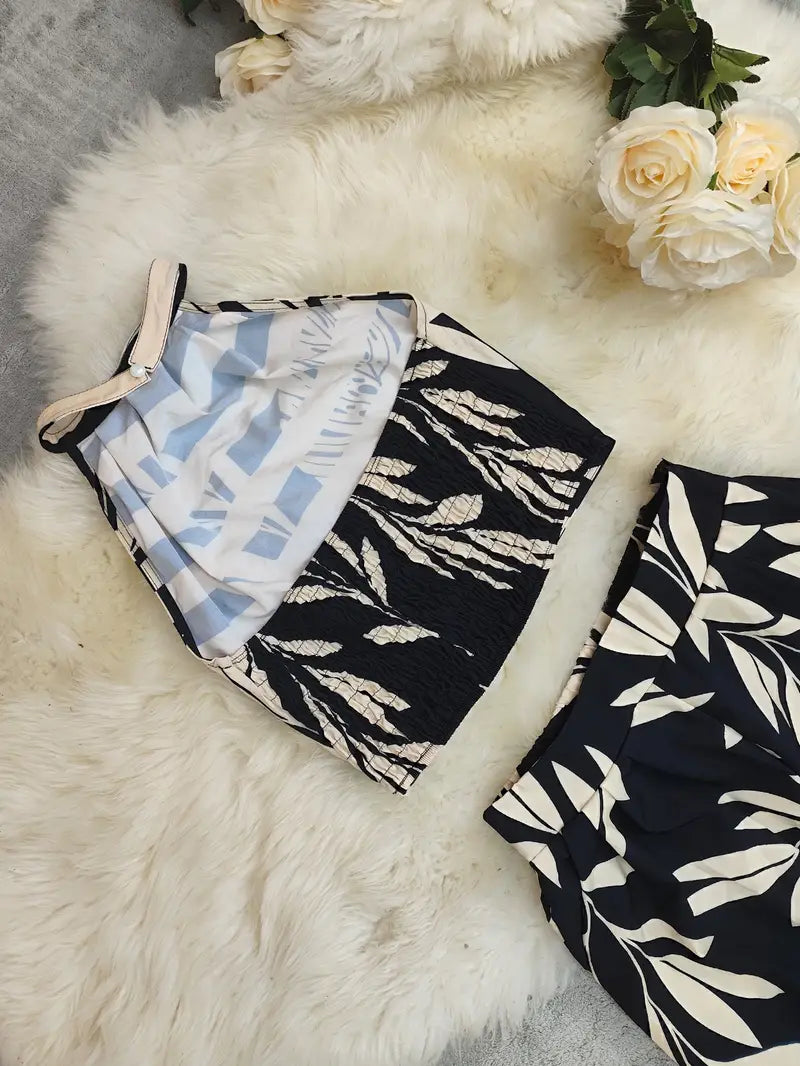 Zirina | Tropical Print Halter Two Piece Set