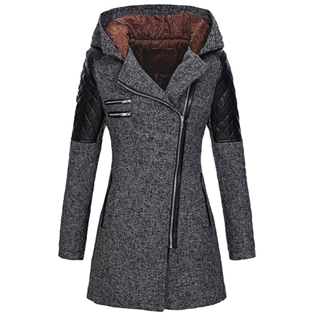 Eszter | Hooded Asymmetric Zip Longline Coat