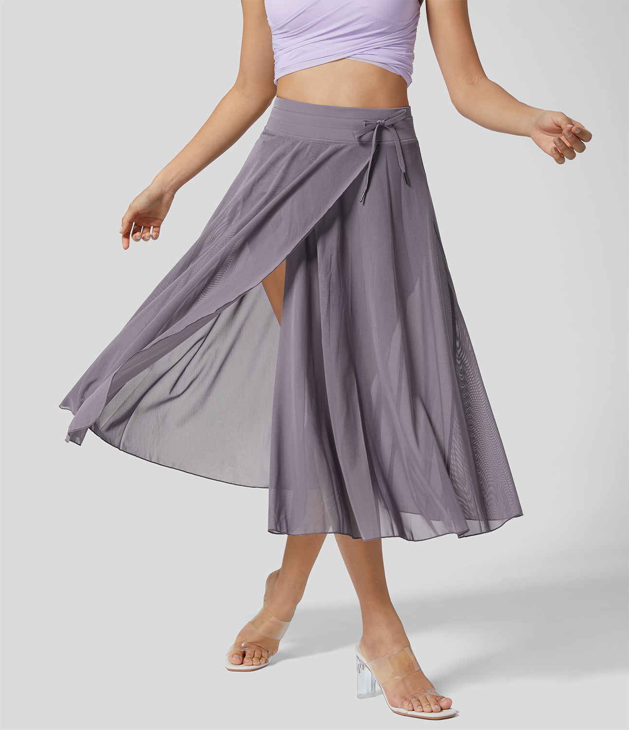 Eliara - High Waisted 2 In 1 Wrap Skirt Shorts
