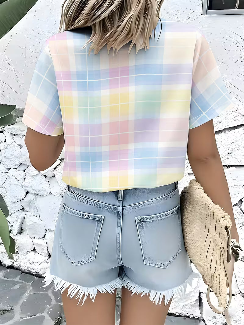 Harrell | Pastel Plaid Short Sleeve Button Shirt