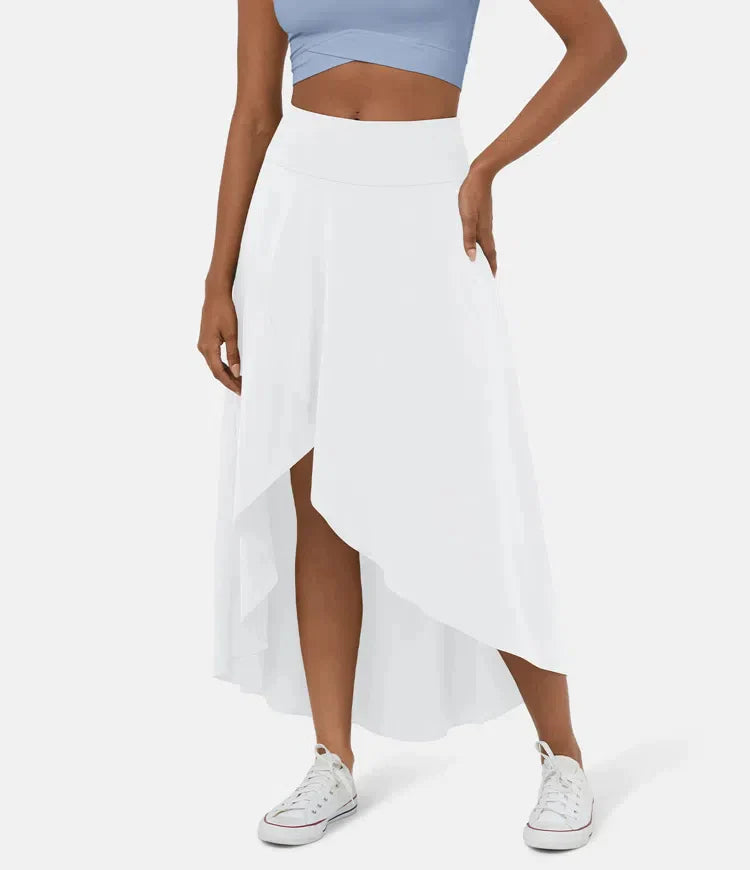 Keisha | Midi Skirt With High Low Ruffle Hem