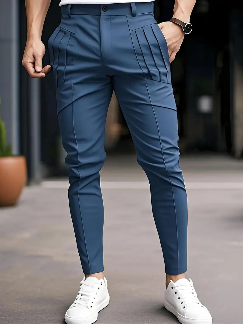 Edgardo | Pleated Slim Fit Trousers