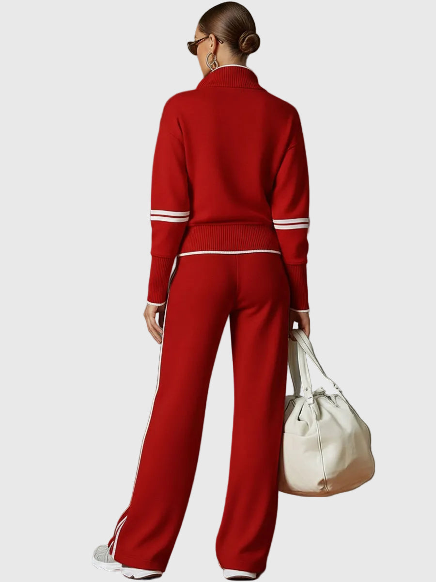 Minrada | Zip Neck Knitted Lounge Set