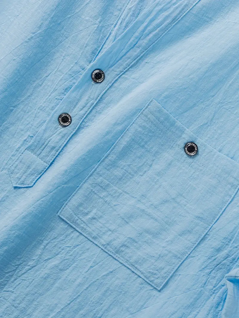 Vaughn - Short Sleeve Henley Pocket Shirt