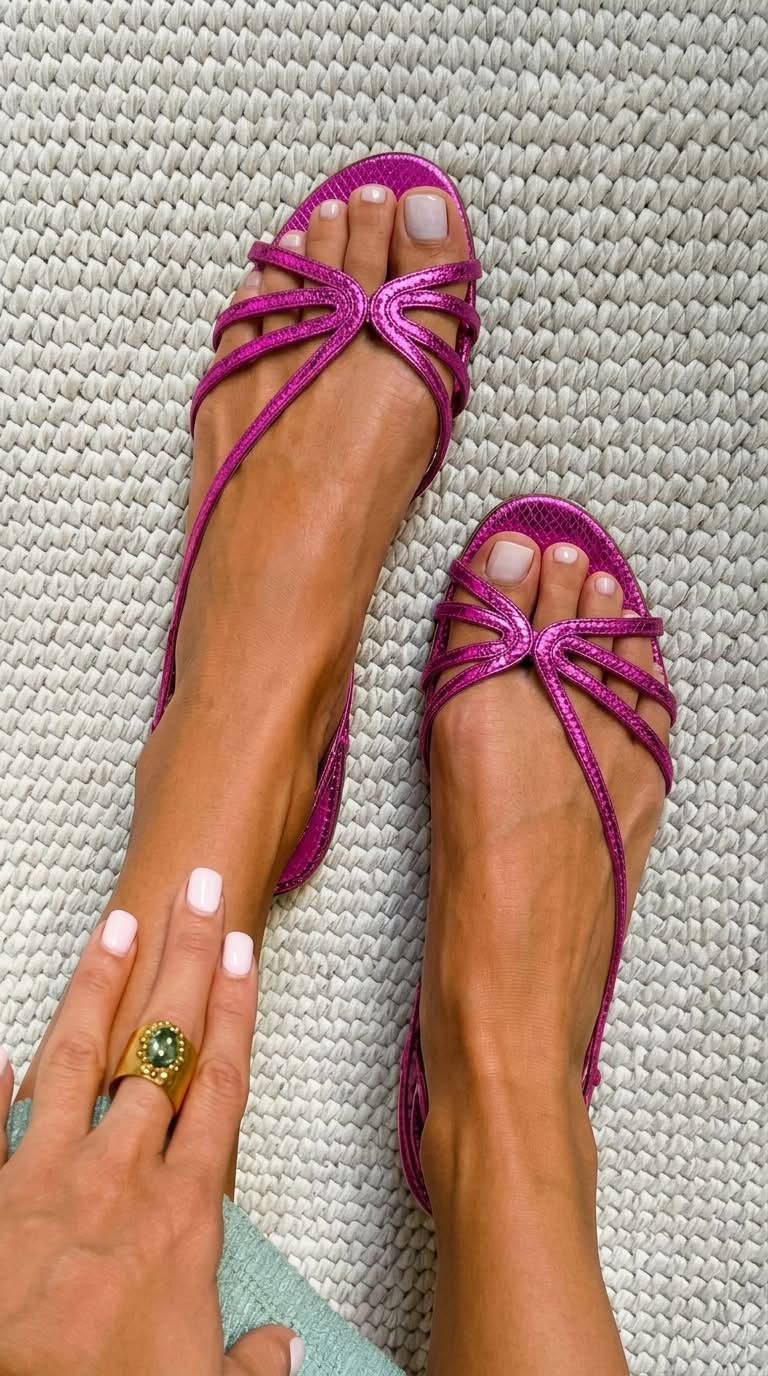 Schila | Strappy Open Toe Flat Sandals