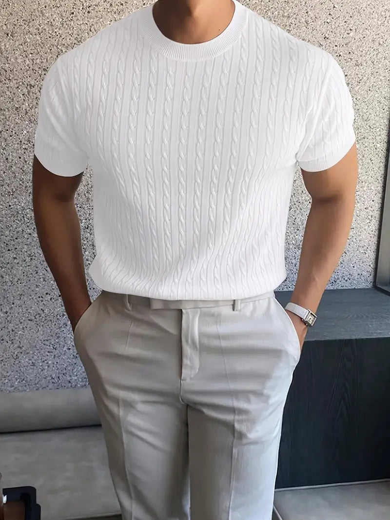 Kiril - Cable Knit Short Sleeve Jumper