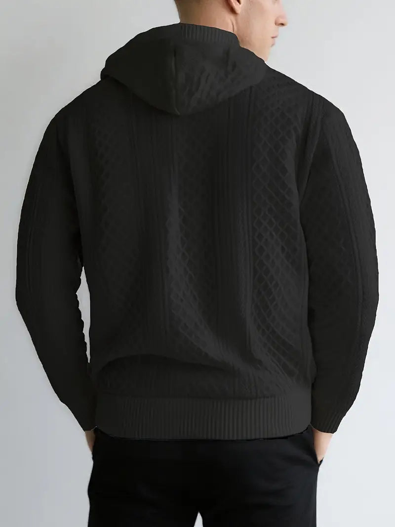 Karah | Long Sleeve Textured Knit Hooded Jumper