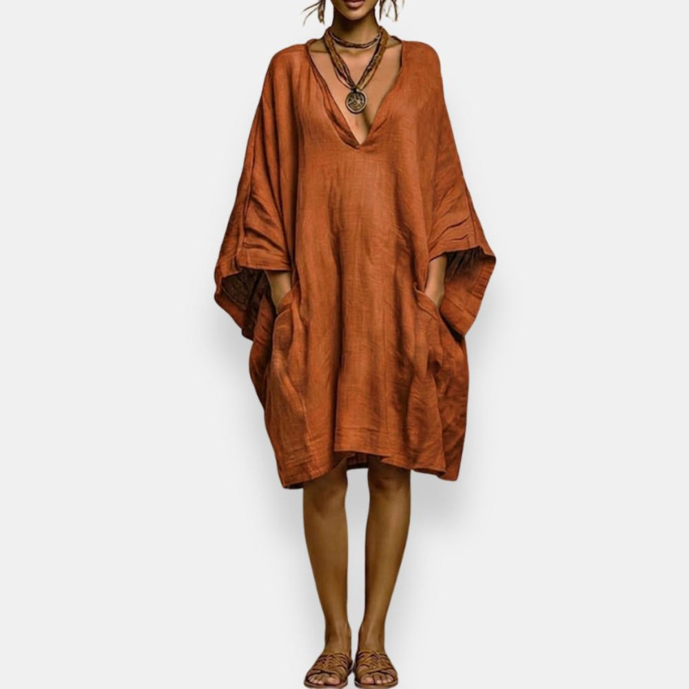 Diaraye | Dress Oversized V Neck Pocket Detail