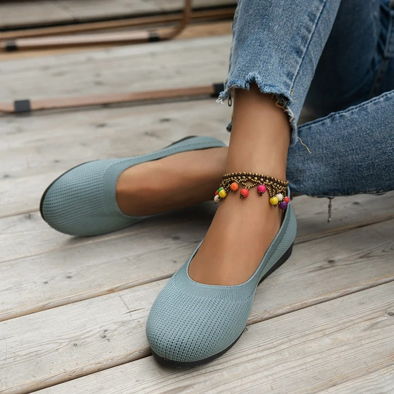 Melania | Slip On Knit Ballet Flats
