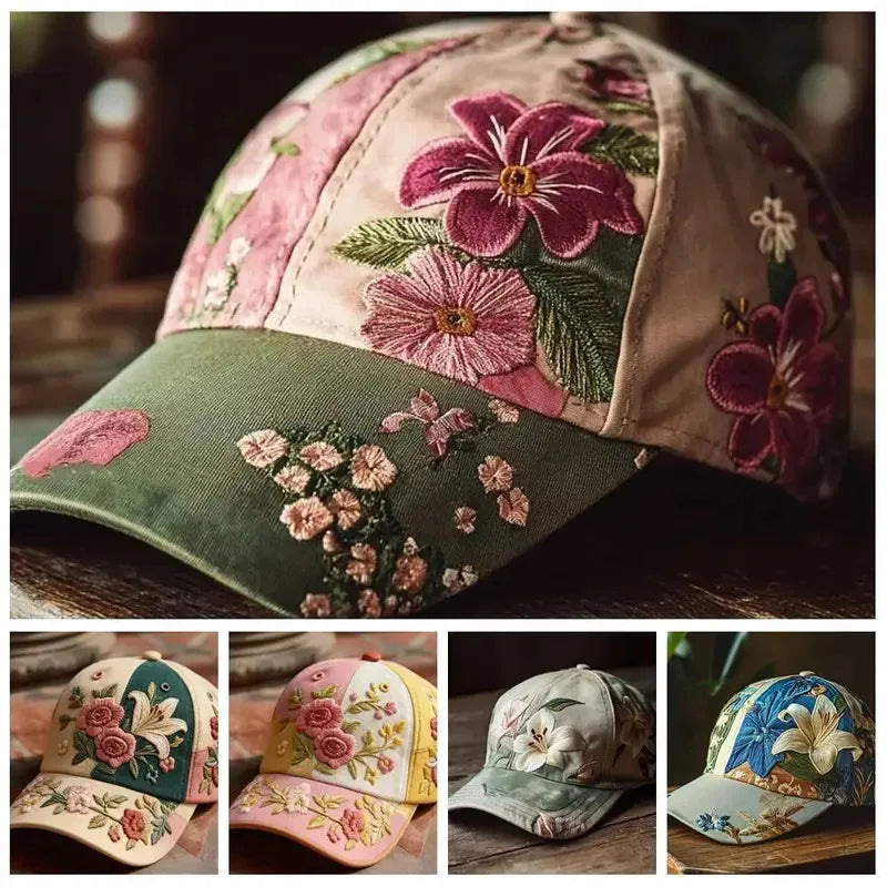 Virinia | Floral Embroidered Womens Baseball Cap