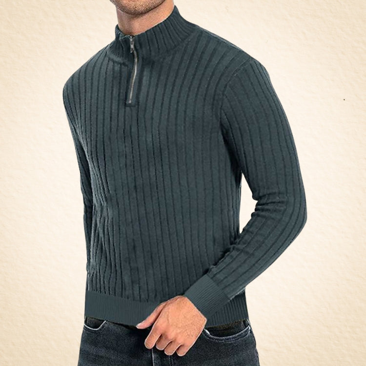 Zaccheo | Sweater with Ribbed Quarter-Zip Turtleneck Collar