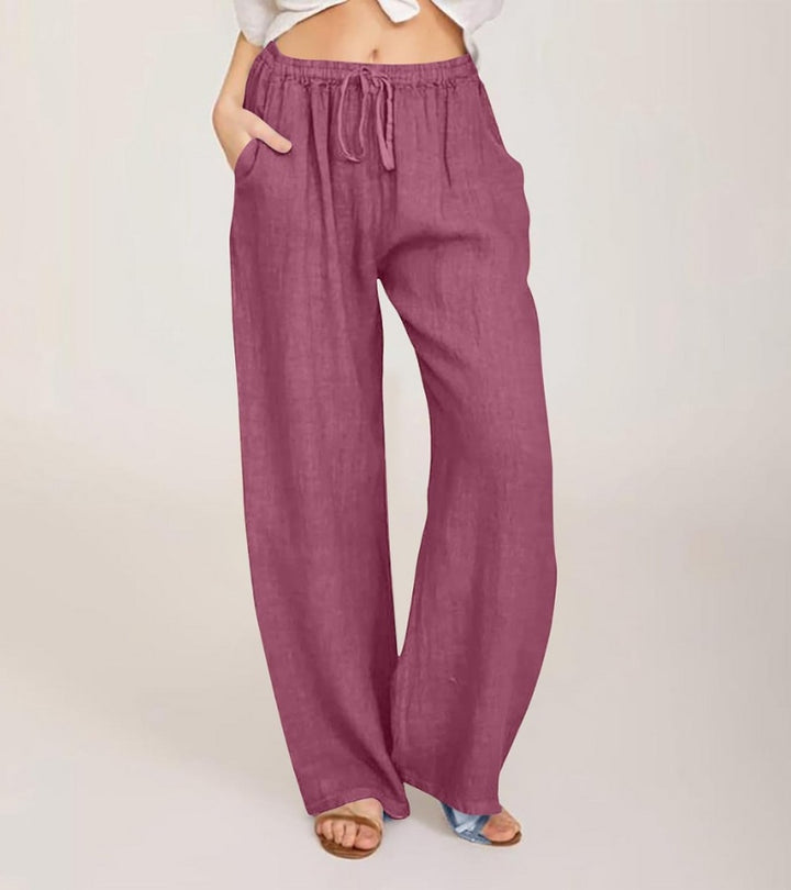 Maialen | Wide Leg Trousers Elastic Waist Drawstring