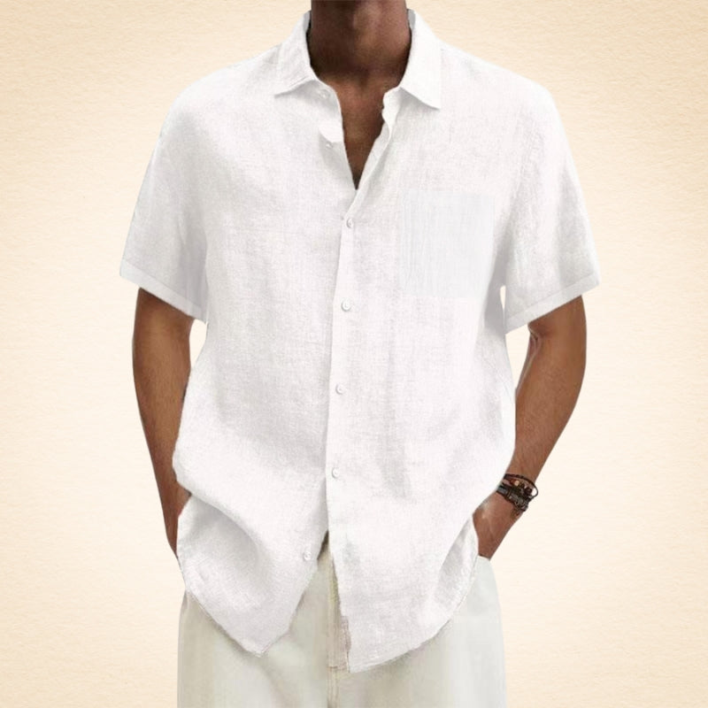 Lavrov | Short Sleeve Button Front Linen Shirt