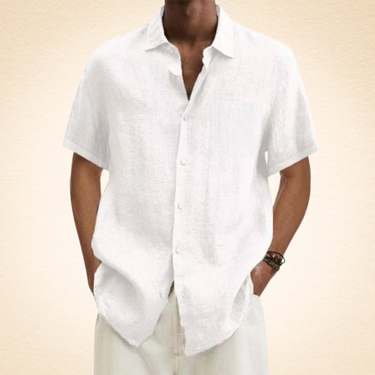 Lavrov | Short Sleeve Button Front Linen Shirt