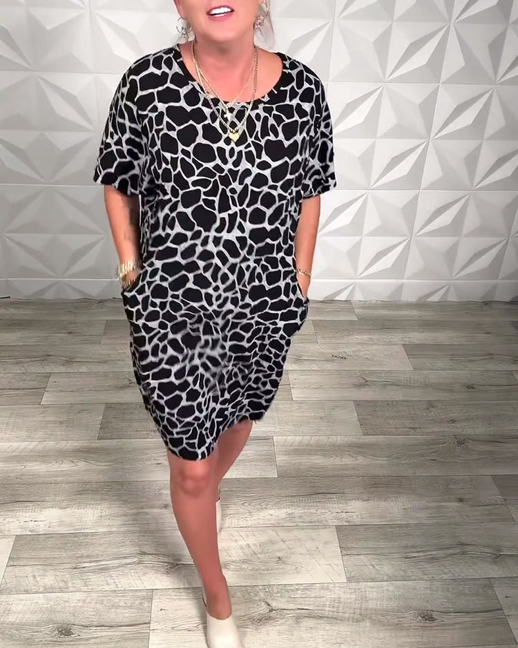 Salvinia | Abstract Print Short Sleeve Dress