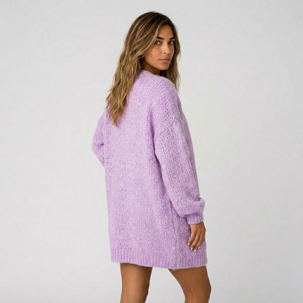 Christie | Open Front Cardigan with Balloon Sleeves