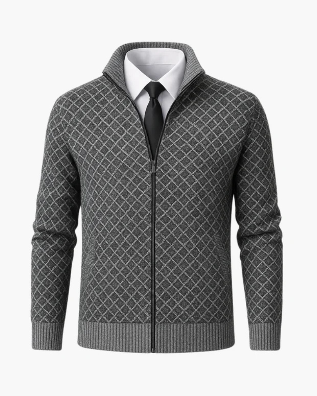 Gilberg | Checked Knit Zip Jacket