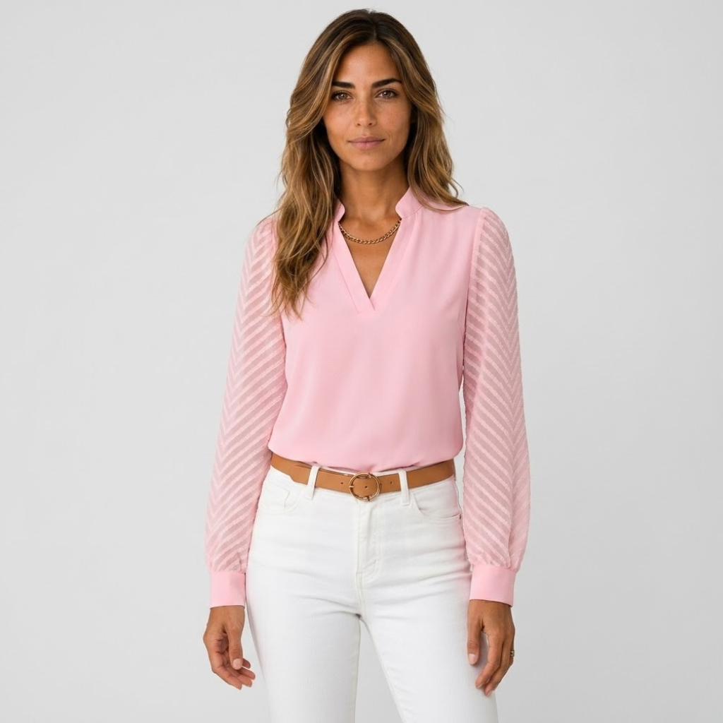 Nikki | Long Sleeve Blouse with V Neck