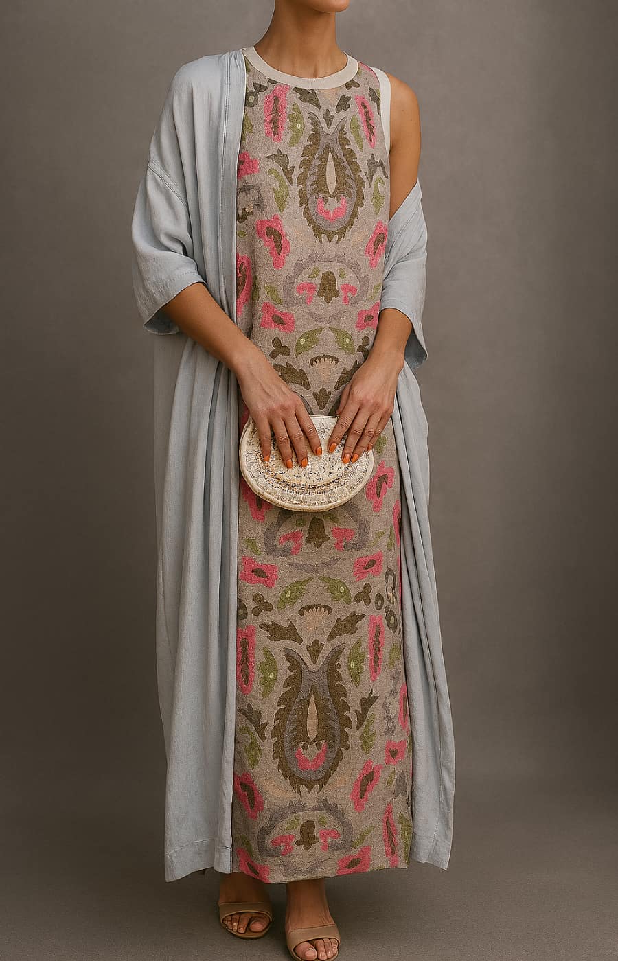 Irmtraut | Ikat Print Sleeveless Maxi Dress