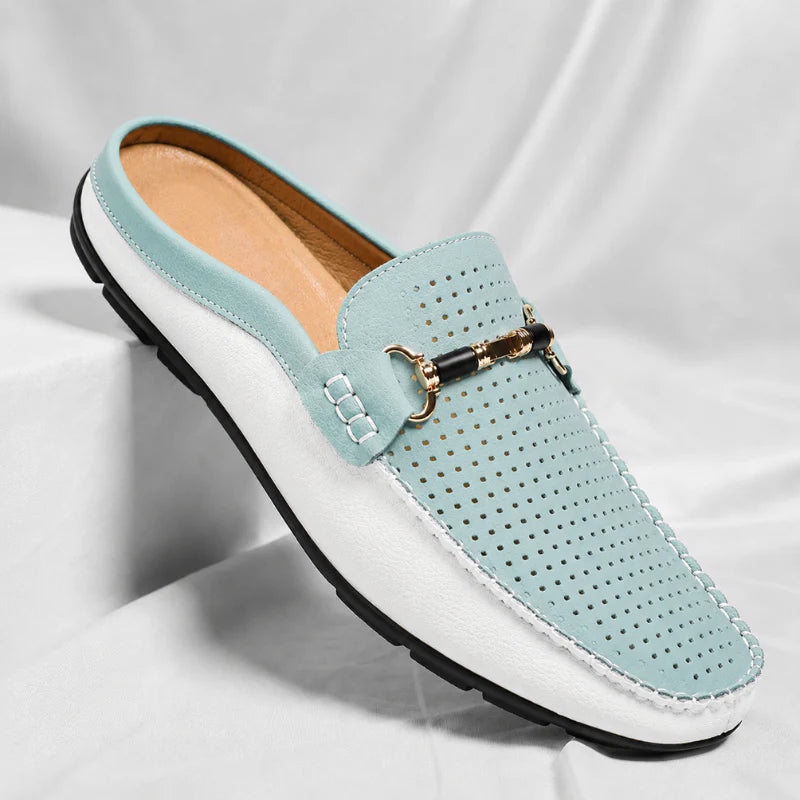 Yerson | Backless Perforated Slip-On Driving Loafers