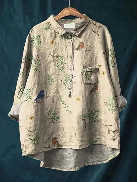 Emery | Painterly Floral Long Sleeve Blouse