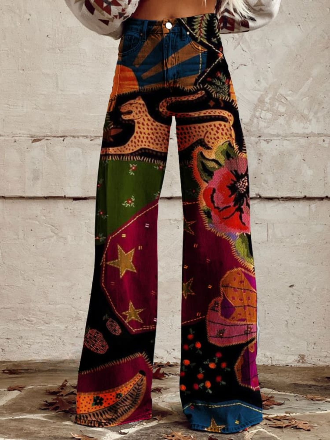 ERINA | Trousers with Vintage Boho Patchwork Print