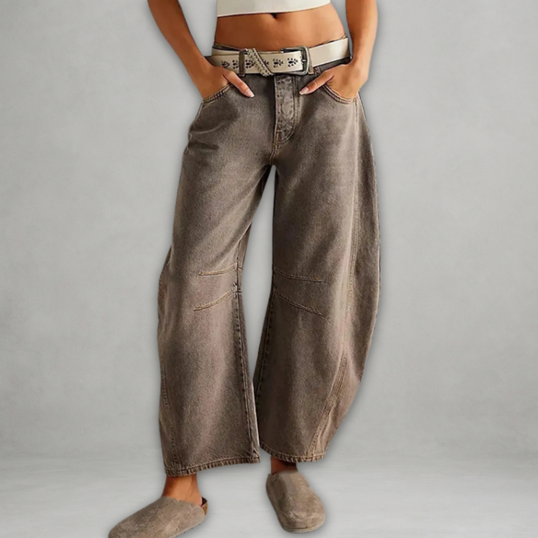 Patricija | Denim Style Barrel Leg Trousers