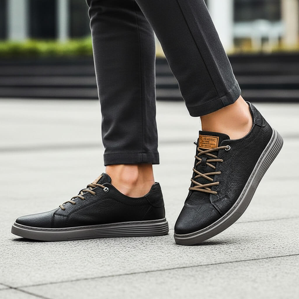 Philip | Low-Top Lace-Up Trainers with Textured Uppers