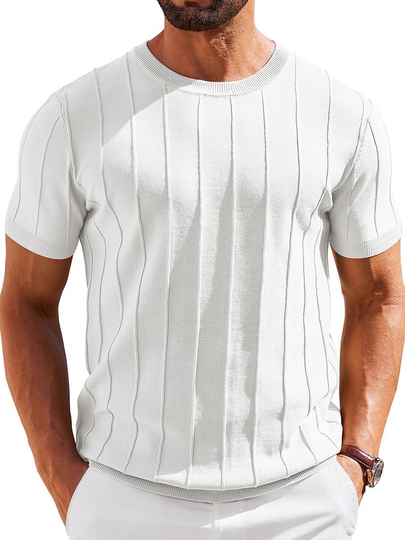 Sang | Knitted Round Neck Textured T-Shirt