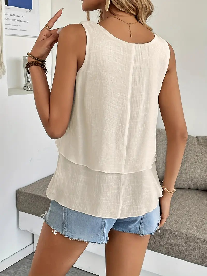 Cressida | Sleeveless Layered Swing Vest Top
