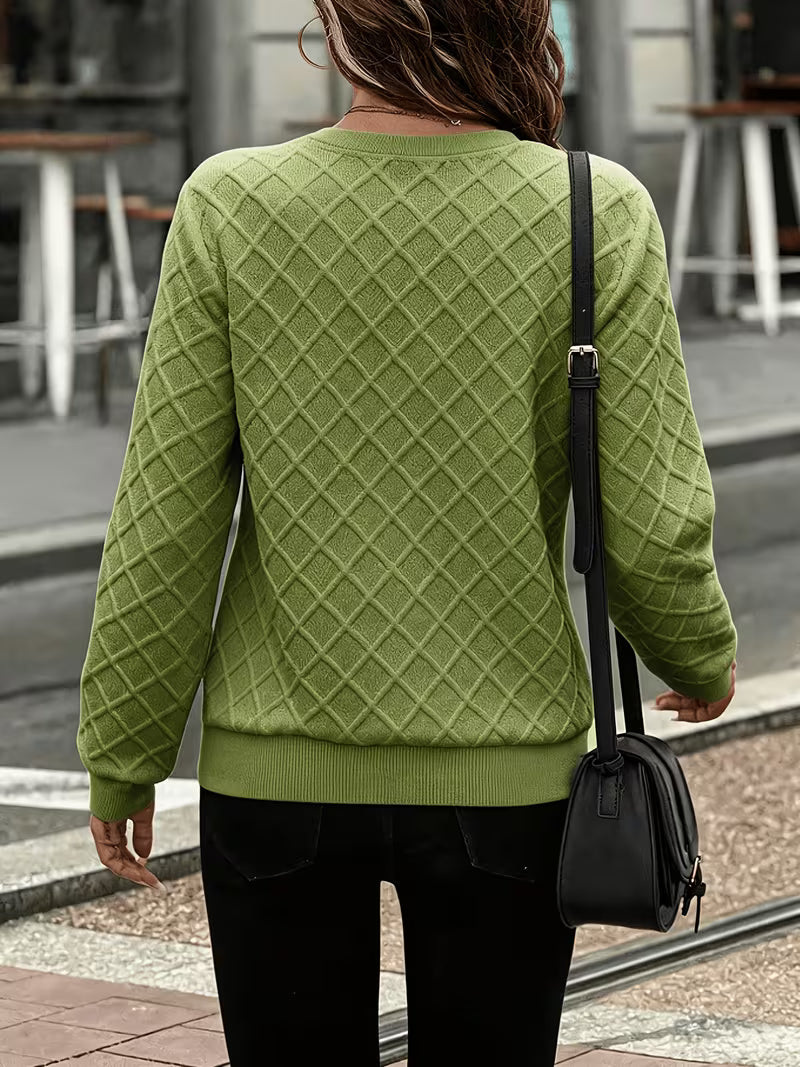 Juliet | Sweatshirt Long Sleeve Textured Quarter Zip Neck