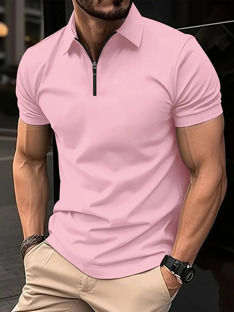 Ilan | Zip Neck Short Sleeve Polo