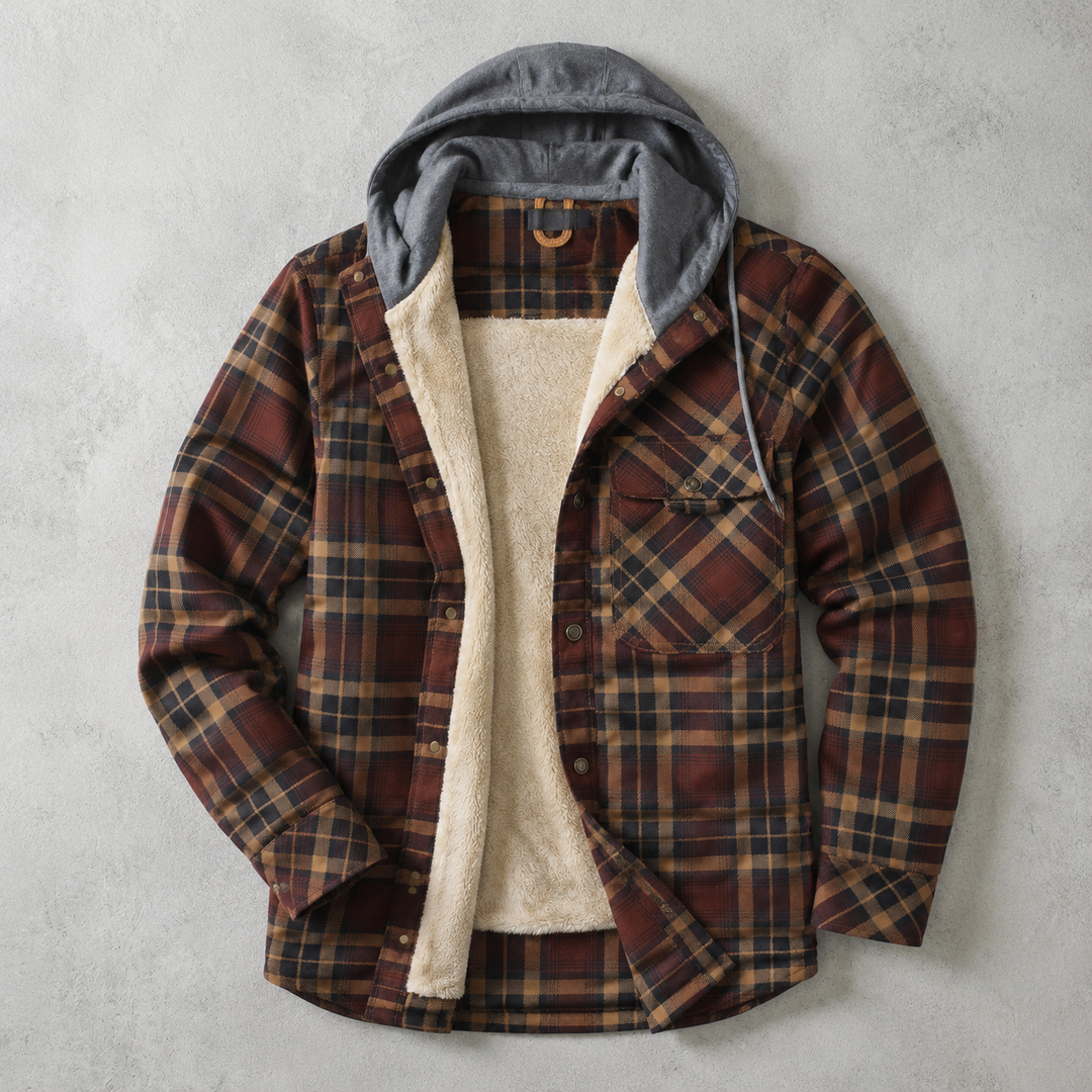 Anderson | Hooded Shirt Jacket with Plaid Pattern