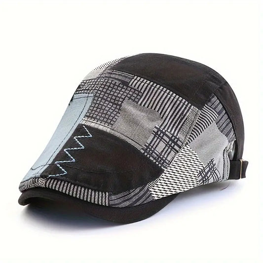 Lebron | Patchwork Pattern Flat Cap Hat