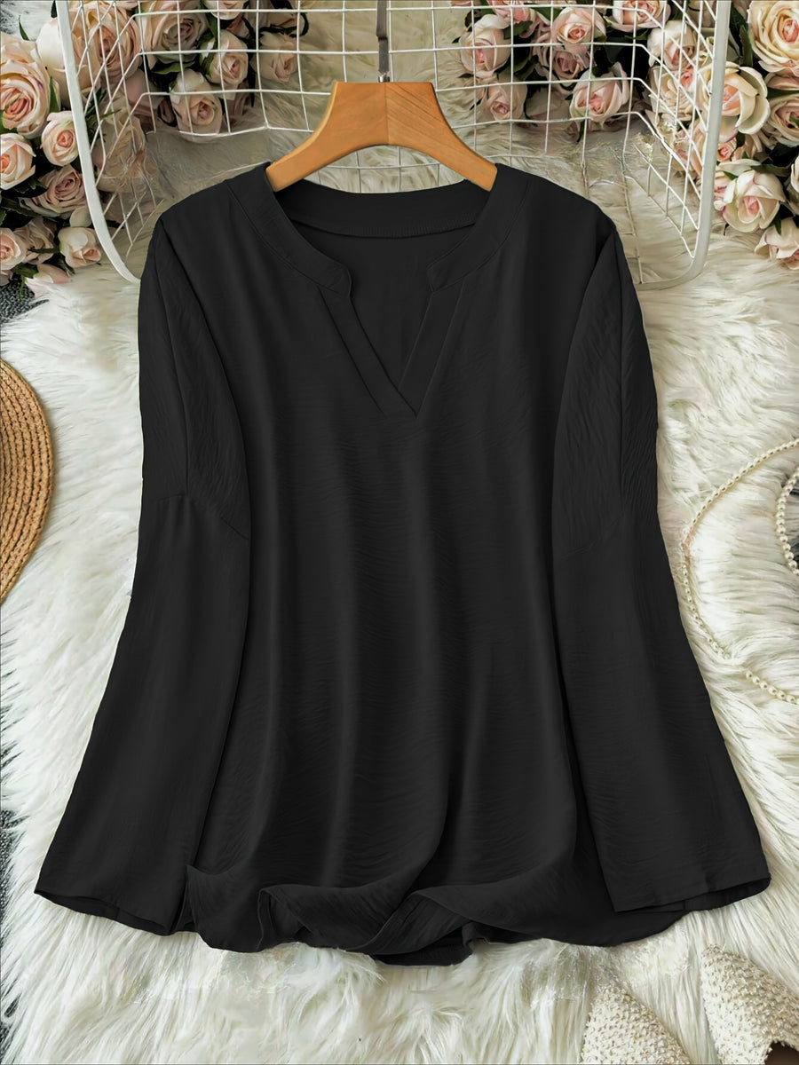 Shawna | V Neck Long Sleeve Relaxed Blouse