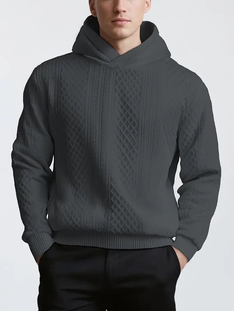 Karah | Long Sleeve Textured Knit Hooded Jumper