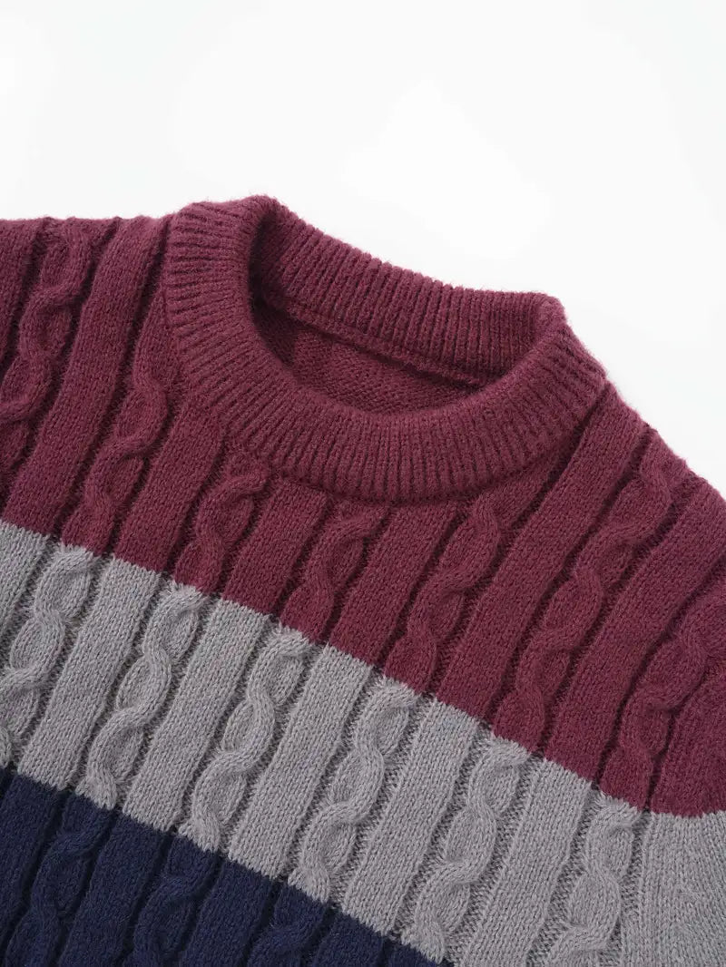 Watkins | Knitted Cable Crew Neck Sweater