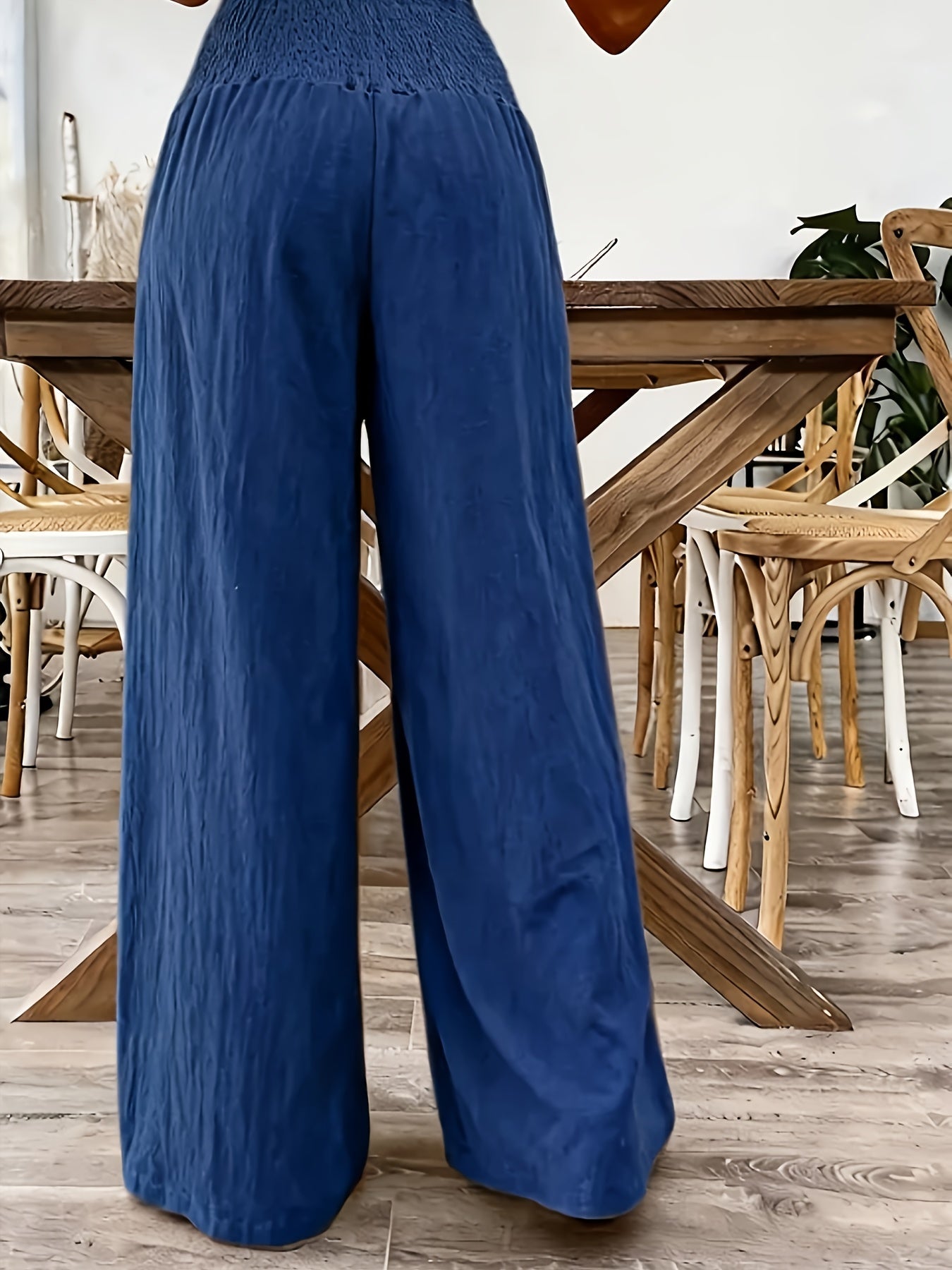 Rebeki | Trousers with Wide Legs and Shirred Waist