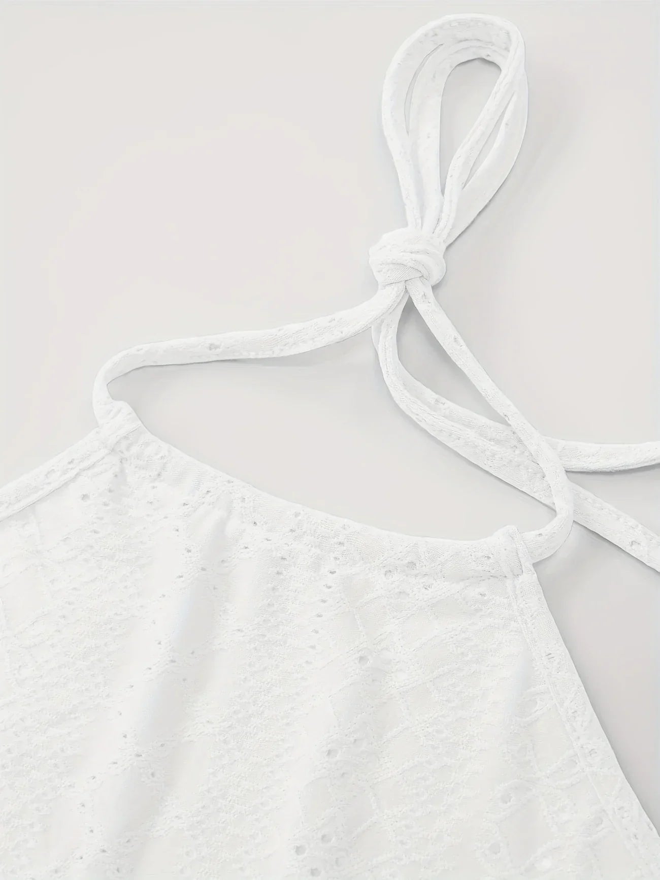 Despina | Halterneck Textured Crop Top Shorts Set